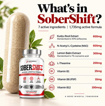 SoberShift 40% Kudzu Root Complex with NAC & L-Theanine – 90 Capsules