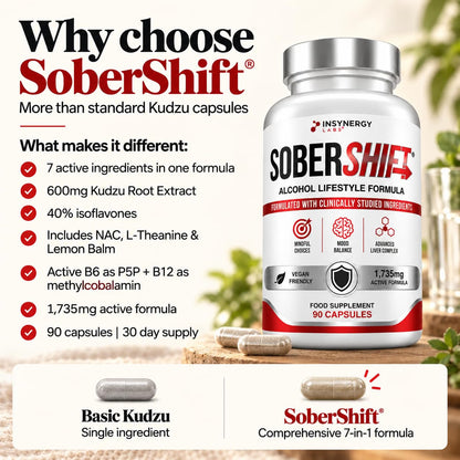 SoberShift 40% Kudzu Root Complex with NAC & L-Theanine – 90 Capsules